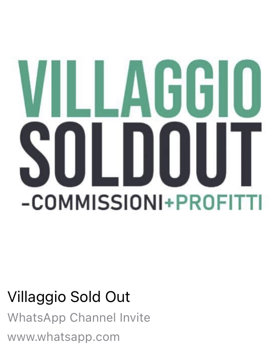 villaggio sold out whatsapp